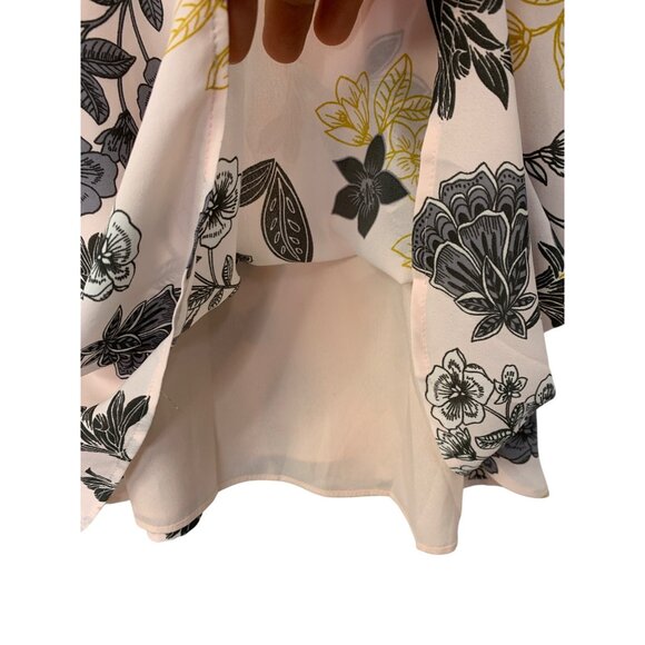 Floral Print Soft Pink Flutter Sleeve Shift Dress V-Neck Loft Womens XL NWT - Picture 5 of 9